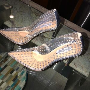 Steve Madden lucite with metal spikes pumps